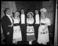 "Merry Widow" cast members including Natalie Garrotto, Barnum Hall, Santa Monica, possibly 1960