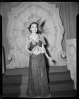 "Merry Widow" cast member Natalie Garrotto, Barnum Hall, Santa Monica, possibly 1960
