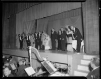 “Merry Widow” curtain call, Barnum Hall, Santa Monica, possibly 1960