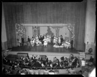 "Merry Widow" production with Natalie Garrotto, Barnum Hall, Santa Monica, possibly 1960