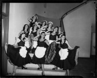 “Merry Widow" production dancers, Barnum Hall, Santa Monica, possibly 1960