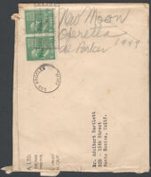“New Moon” operetta noted on envelope addressed to Adelbert Bartlett, Santa Monica, 1949