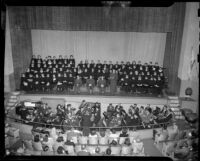 Choral performance of the Santa Monica Civic Music Guild in Barnham Hall, Santa Monica, circa 1948-1952