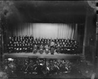 Choral performance of the Santa Monica Civic Music Guild in Barnham Hall, Santa Monica, circa 1948-1952