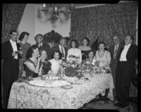 Guests at a Santa Monica Civic Music Guild reception, Santa Monica, circa 1948-1952