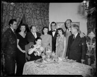 Guests at a Santa Monica Civic Music Guild reception, Santa Monica, circa 1948-1952