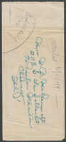 Note with "H. B. McDermatt" address, associated with images of Santa Monica Civic Music Guild receptions, 1949