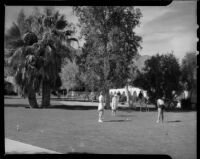 Guests playing croquet at the La Paz Guest Ranch, Palm Springs, 1941