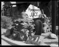 Sign for Ruby Edwards' juice stand, Palm Springs, circa 1930-1940