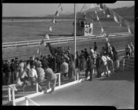 Spectators watching a harness race at the Palm Springs Field Club, circa 1941