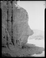 Rock formation reminiscent of the profile of W. C. Fields, Palm Springs vicinity, 1948