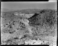 Desert landscape, perhaps an old Indian fort, Palm Springs vicinity, 1948