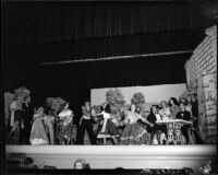 "Traviata" production with act 2, scene 2 dancing gypsies, John Adams Auditorium, Santa Monica, 1951
