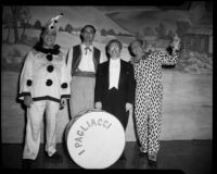 “Pagliacci” cast members with conductor Mario Lanza at Barnum Hall, Santa Monica, 1952