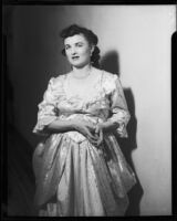 "Martha" cast member June Moss in costume, John Adams Auditorium, Santa Monica, 1951