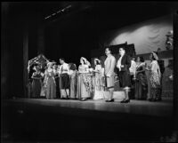 "Martha" production with Giovanni Zavatti and other cast members on stage, John Adams Auditorium, Santa Monica, 1951
