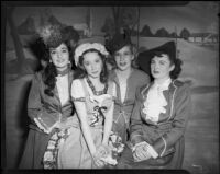 "Martha" cast members Natalie Garrotto, Dorothy Lewis, June Moss and 1 other woman, Santa Monica, 1951