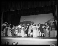 "Martha" production, Richmond Fair scene with Roger Hansen, Dorothy Lewis and Giovanni Zavatti, John Adams Auditorium, Santa Monica, 1951