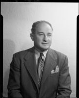 Portrait photograph of William H. Moss at the home of Adelbert Bartlett, Santa Monica, 1950-1958