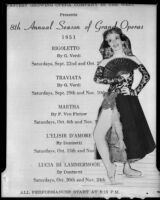 Program for the Santa Monica Civic Opera, September through November, 1951