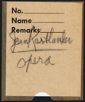 Negative sleeve form image of Jean Kortlander in costuem for Rigoletto