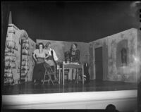 "Rigoletto" production with Ray Gagan and 2 others, John Adams Auditorium, Santa Monica, 1949