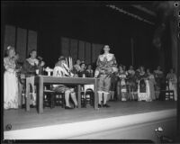 "Lucia di Lammermoor" production with Enrico Porta and Bruce Wescott, John Adams Auditorium, Santa Monica, circa 1950-1951