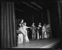 "Lucia di Lammermoor" curtain call, John Adams Auditorium, Santa Monica, circa 1950-1951