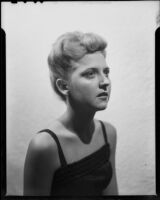 Joyce Bignell in an evening dress, Santa Monica, 1946
