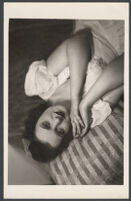 Bonnie Gerhardy reclining on a pillow, Santa Monica, 1943