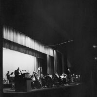 Conductor James Low (probably) with an orchestra, 1965