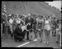 Officials open the newly improved Roosevelt Highway, Santa Monica, 1935