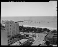 Panorama from the Bay Cities Guaranty Building towards the ocean, Santa Monica, 1938