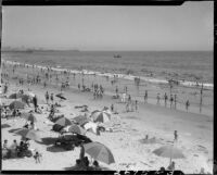 Crowds at the beach, Santa Monica, 1934