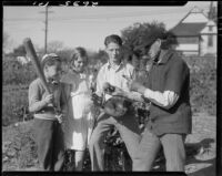 James B. Lockwood with local children, Santa Monica, 1934