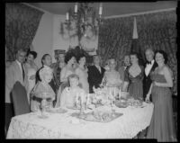 Gathering at the home of Vivien Kurtz, Santa Monica, circa 1950-1959