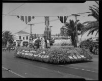 City of San Francisco float in the California Admission Day Parade, Santa Monica, 1937