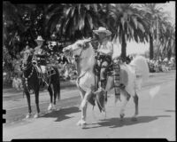 Leo Carrillo riding a Palomino in the California Admission Day Parade, Santa Monica, 1937
