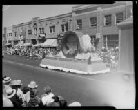 Santa Monica's host city float in the California Admission Day parade, Santa Monica, 1937