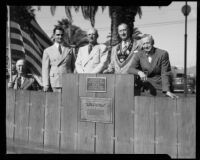 Louis B. Mayer Memorial Bench dedication ceremony at Palisades Park, Santa Monica, 1937