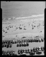 Sunbathers on Will Rogers State Beach, Los Angeles, circa 1936