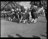 Navy drill team in the Armistice Day parade, Santa Monica, 1938
