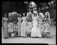 Group portrait of performers in the annual Spanish Fiesta, Santa Monica, 1937
