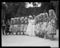 Group portrait of performers in the annual Spanish Fiesta, Santa Monica, 1937