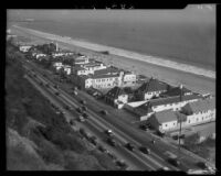 View from Palisades Park towards Santa Monica Beach, Santa Monica, 1930-1945