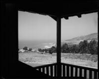 View from the balcony of the house of Douglas Estes in the Castellammare area of Pacific Palisades, Los Angeles, 1950