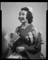 Alyce Asaka in traditional Japanese dress, Santa Monica, 1940