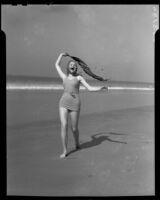 Model Jean Myras at a beach, Palos Verdes Estates, 1936