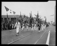Ladies' Auxiliary group marching in the Canadian Legion parade, Santa Monica, 1937