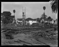 Construction site on a residential street, Santa Monica, 1937